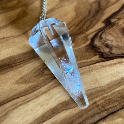 Clear quartz pendulum