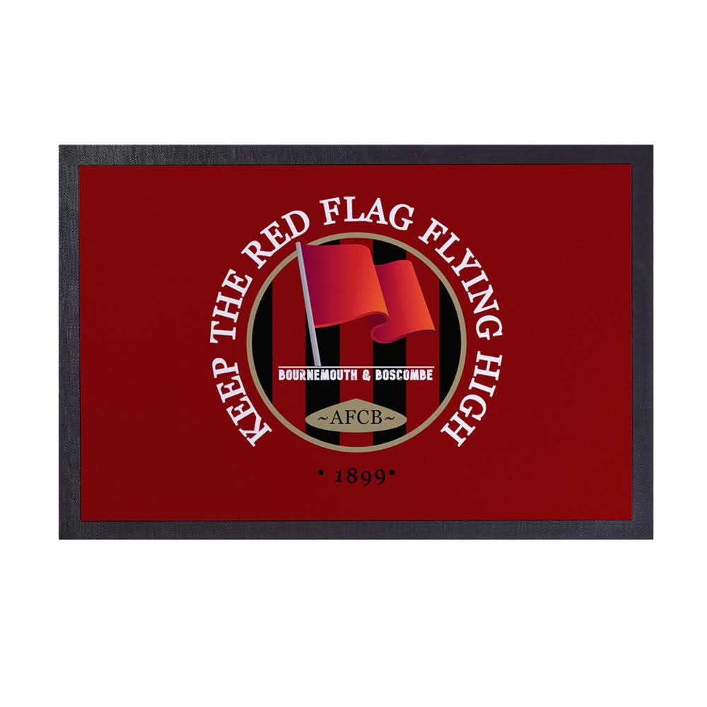 Bournemouth Red Flag  - Football Legends - Door Mat -60cm X 40cm