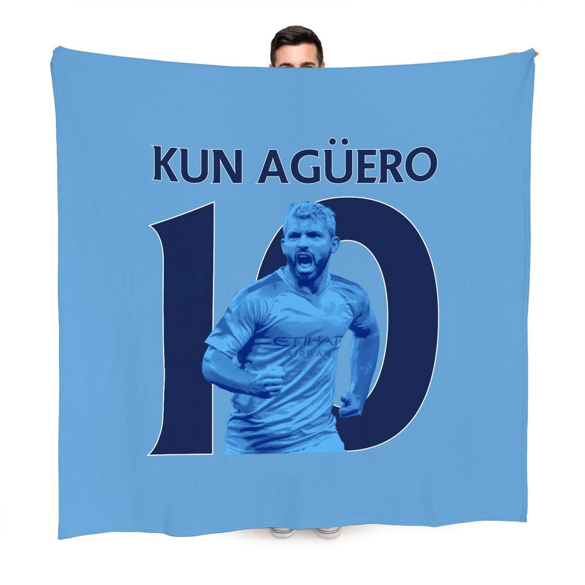 Manchester Blue Aguero 10  - Fleece 150cm X 150cm