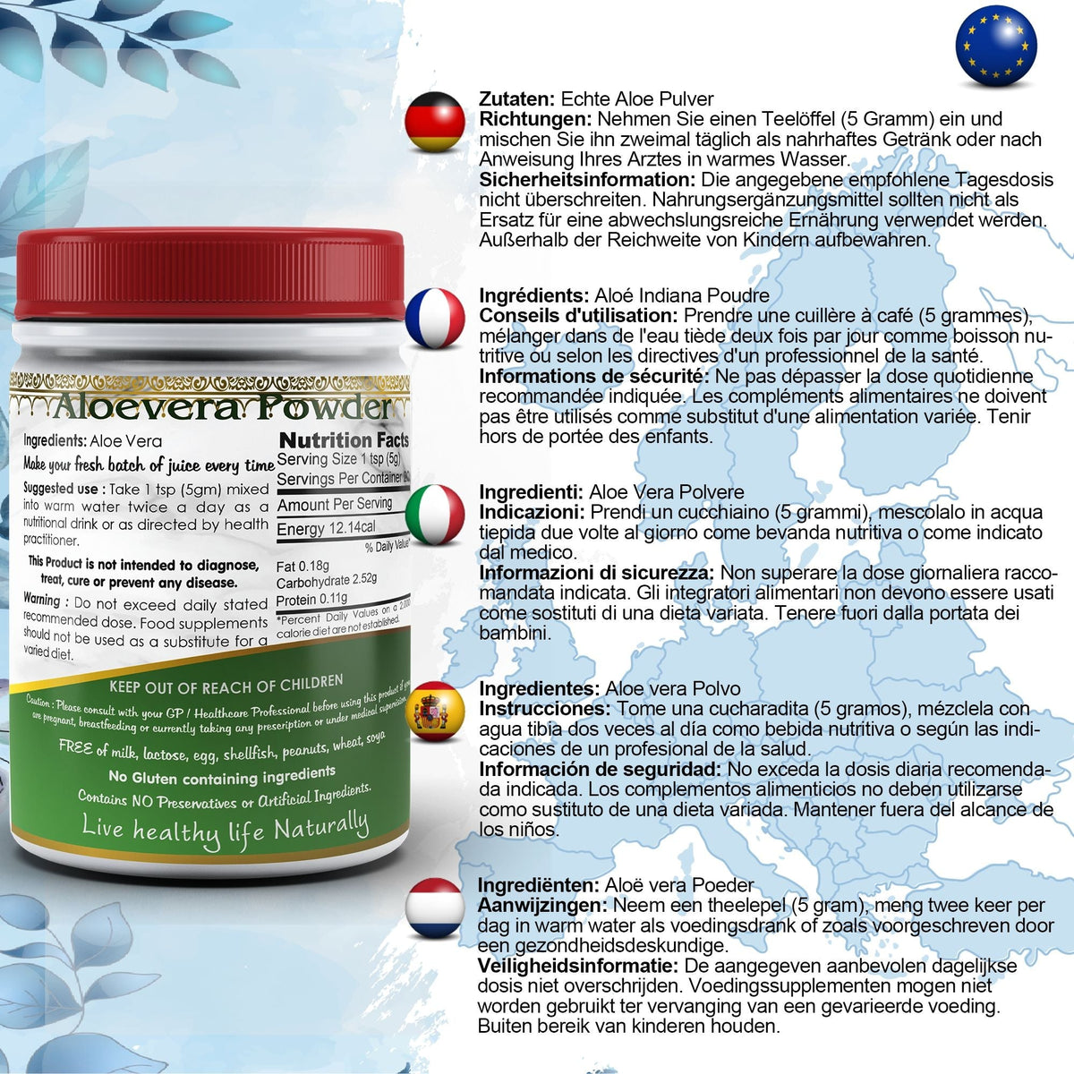 DivyaHerb Aloevera Powder 100 gram - Healthy-Looking Skin Support