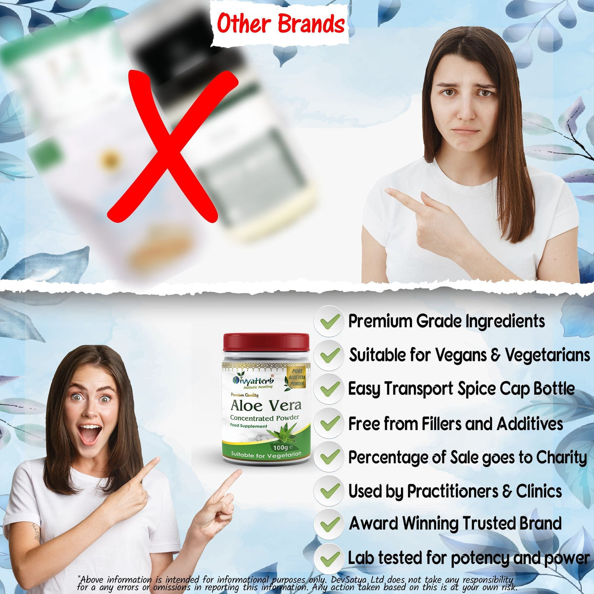 DivyaHerb Aloevera Powder 100 gram - Healthy-Looking Skin Support