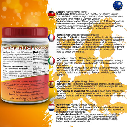 DivyaHerb Amba Haldi Powder 100 gram - Daily Wellness Support