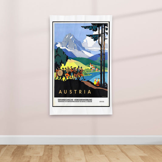 Austria - Vintage Travel poster - Textile Poster