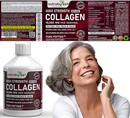 Liquid Bovine Collagen 10,000mg (Type 1 and 3) with 19 Amino Acids