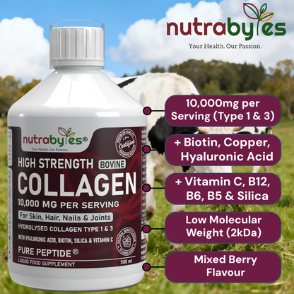 Liquid Bovine Collagen 10,000mg (Type 1 and 3) with 19 Amino Acids