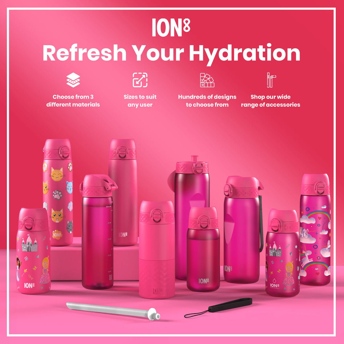 Bottle, Recyclon, Pink, 750ml