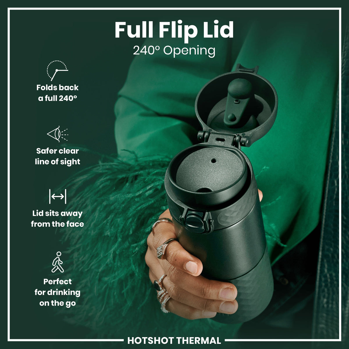 Insulated Steel, Travel Mug, Dark Green, 360ml