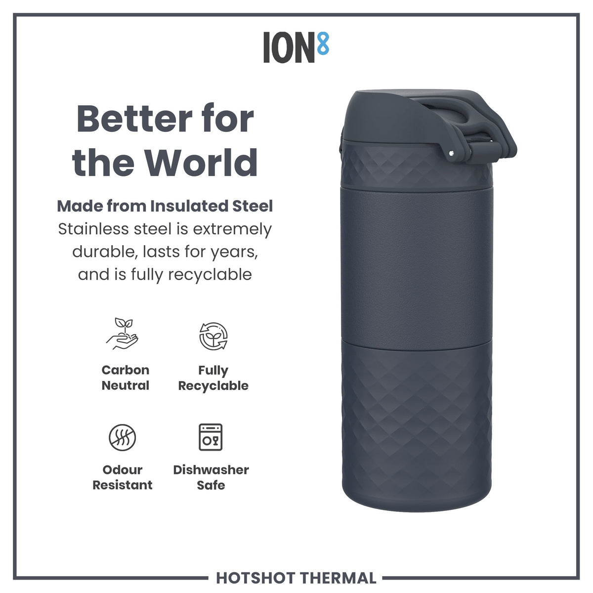 Insulated Steel, Travel Mug, Ash Navy, 360ml