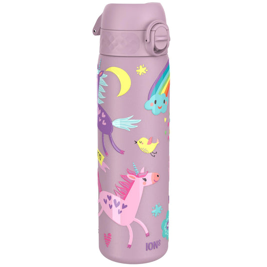 Leak Proof Slim Thermal Steel Water Bottle, Insulated, Unicorns, 500ml (17oz)