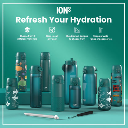 Leak Proof Thermal Steel Water Bottle, Insulated, Sharks, 320ml (11oz)
