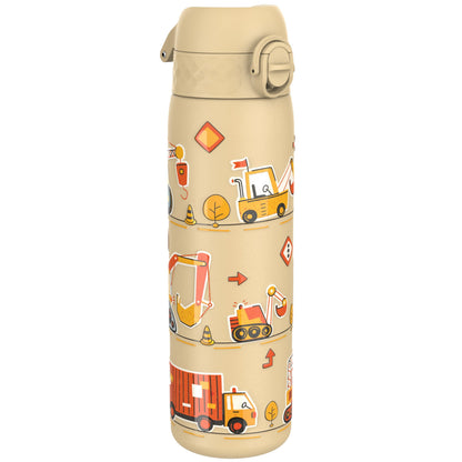 Leak Proof Slim Water Bottle, Stainless Steel, Diggers, 600ml (20oz)