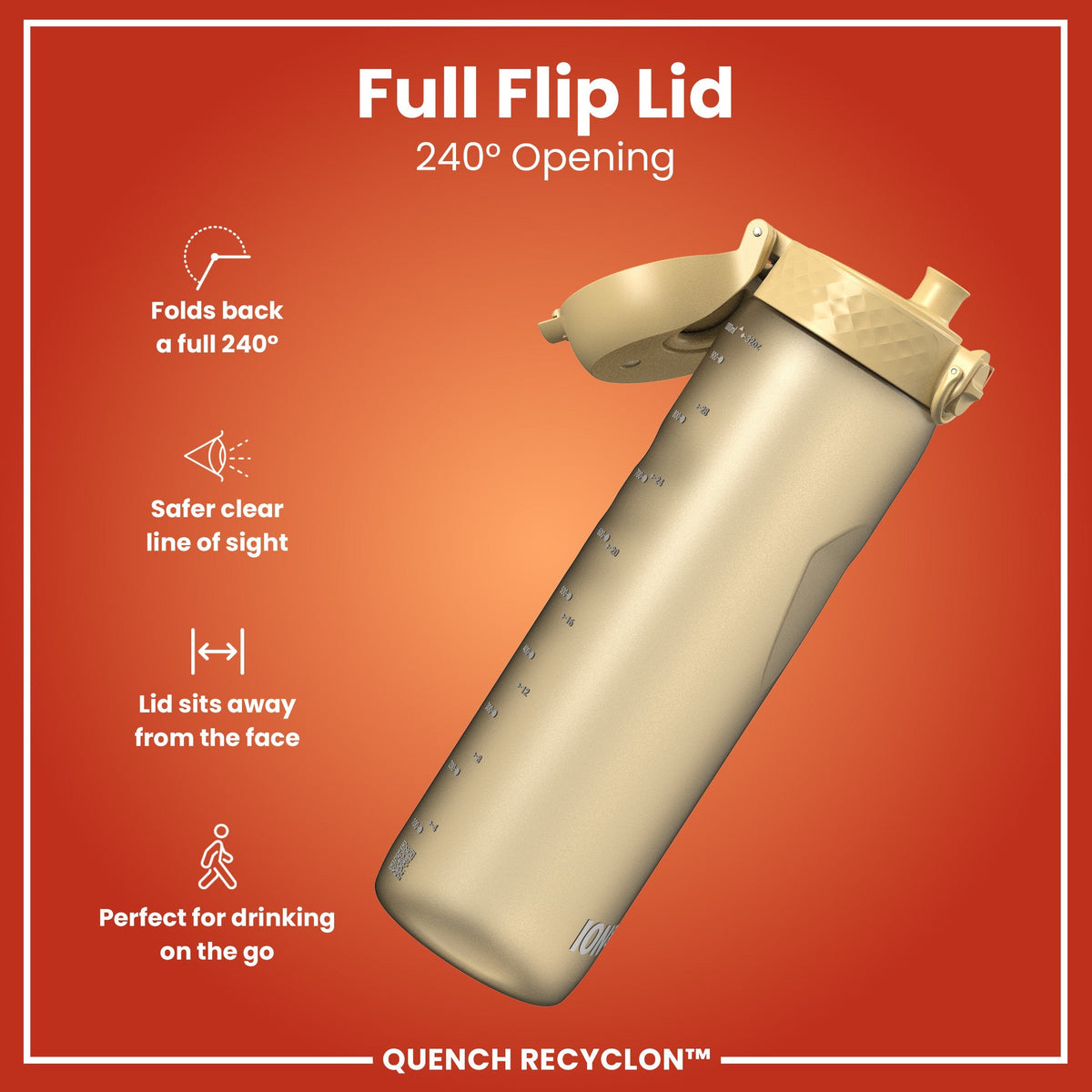 Leak Proof 1 litre Water Bottle, Recyclon, Desert, 1L