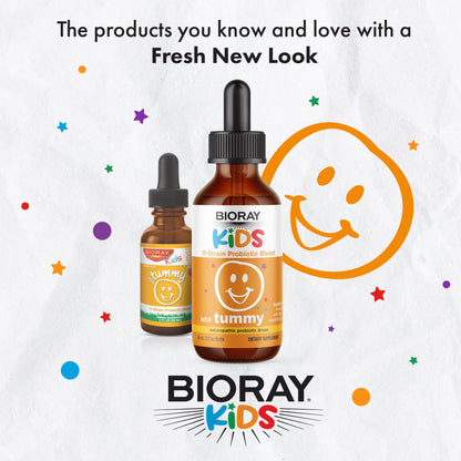 BIORAY Kids NDF Tummy Raspberry – 11-Strain Probiotic, 4 fl oz, Immune Support in GI Tract, Non-GMO, Vegan, Gluten Free