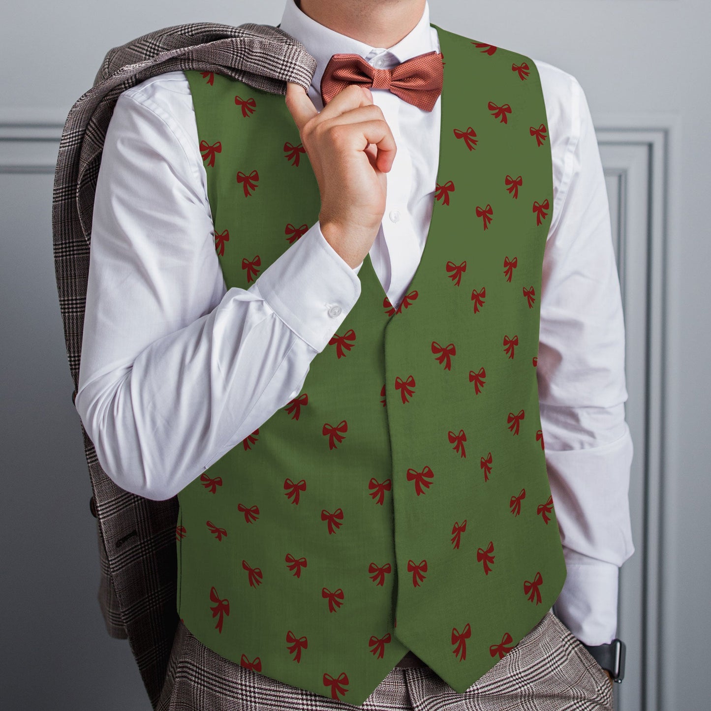 Bah Humbug - Bows - Novelty Costume Fancy Dress Waistcoat ( 4 sizes available )