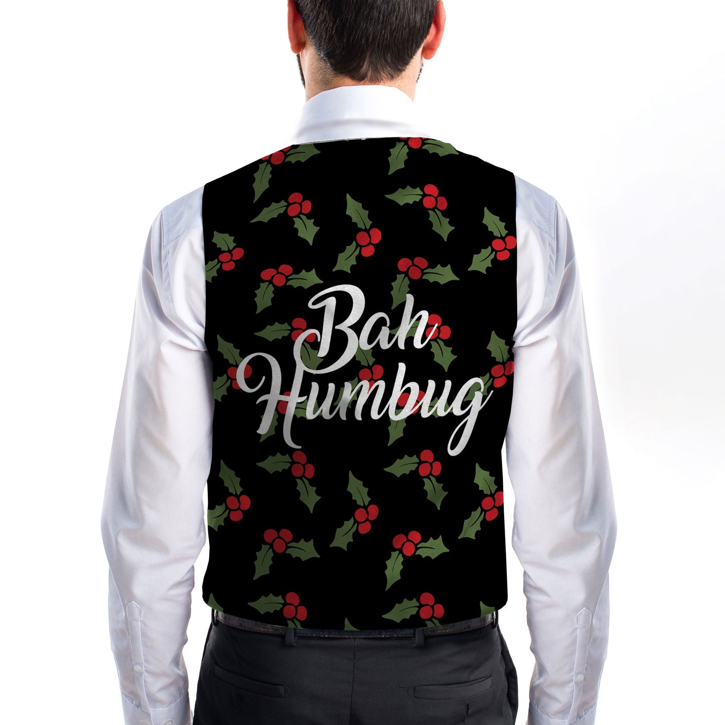 Bah Humbug - Holly - Novelty Costume Fancy Dress Waistcoat ( 4 sizes available )
