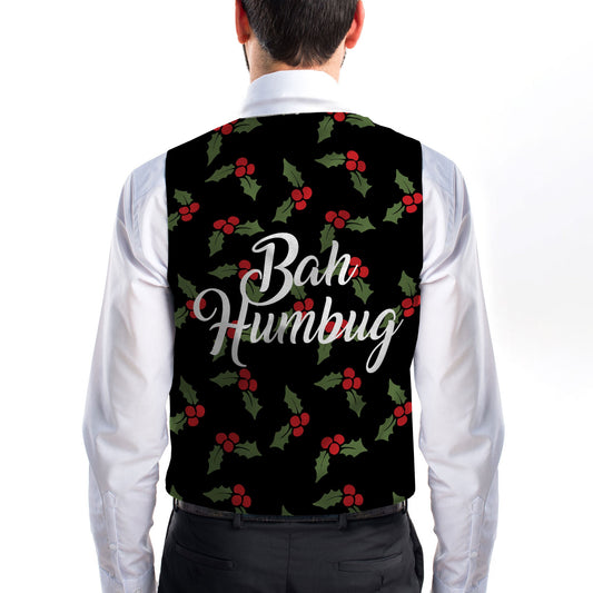 Bah Humbug - Holly - Novelty Costume Fancy Dress Waistcoat ( 4 sizes available )