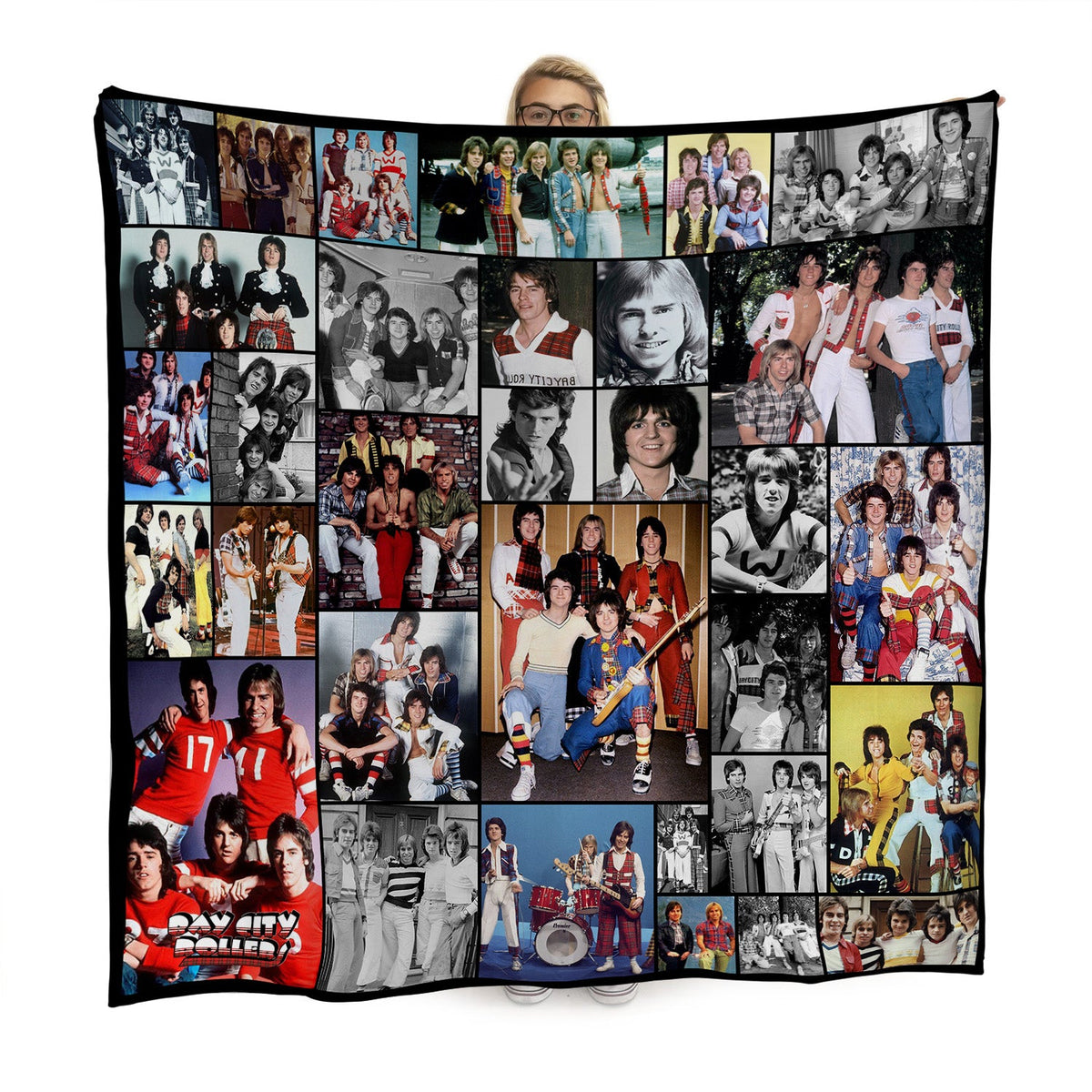 Bay City Rollers Montage Fleece Throw - Large Size 150cm x 150cm