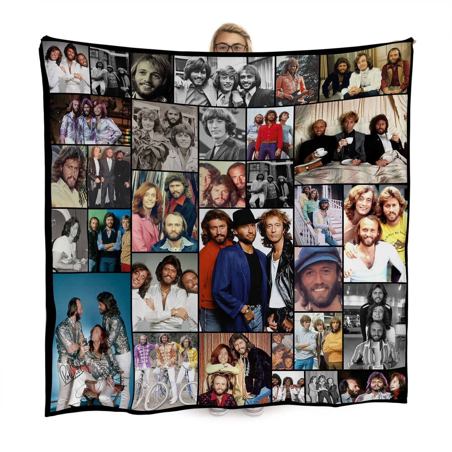 Bee Gees Montage Fleece Throw - Large Size 150cm x 150cm