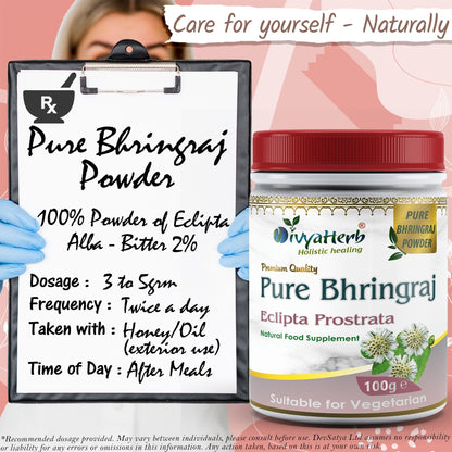 DivyaHerb Bhringraj Powder 100 gram - Hair & Scalp Support