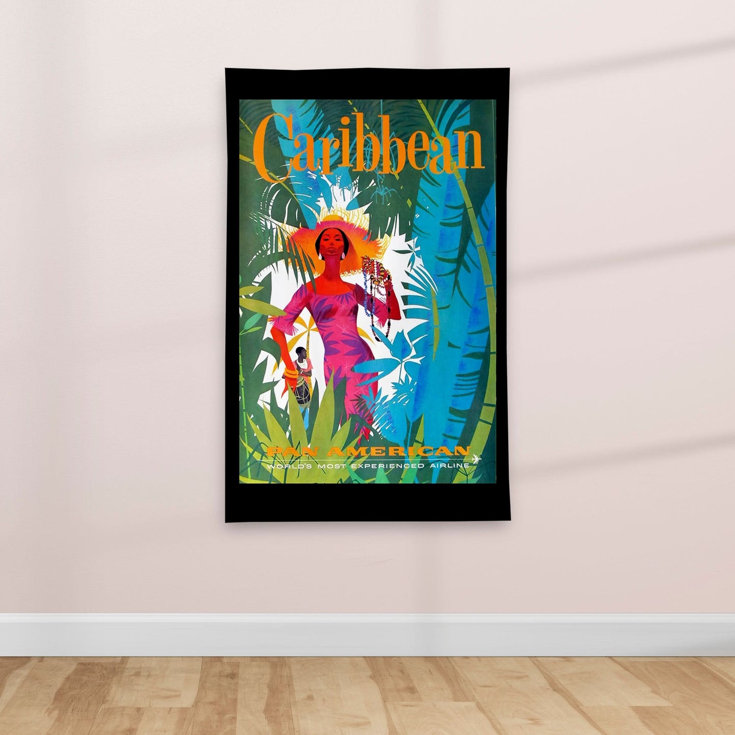 The Caribbean - Vintage Travel poster - Textile Poster