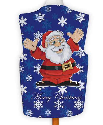 Cartoon Santa Blue - Novelty Costume Fancy Dress Waistcoat ( 4 sizes available )