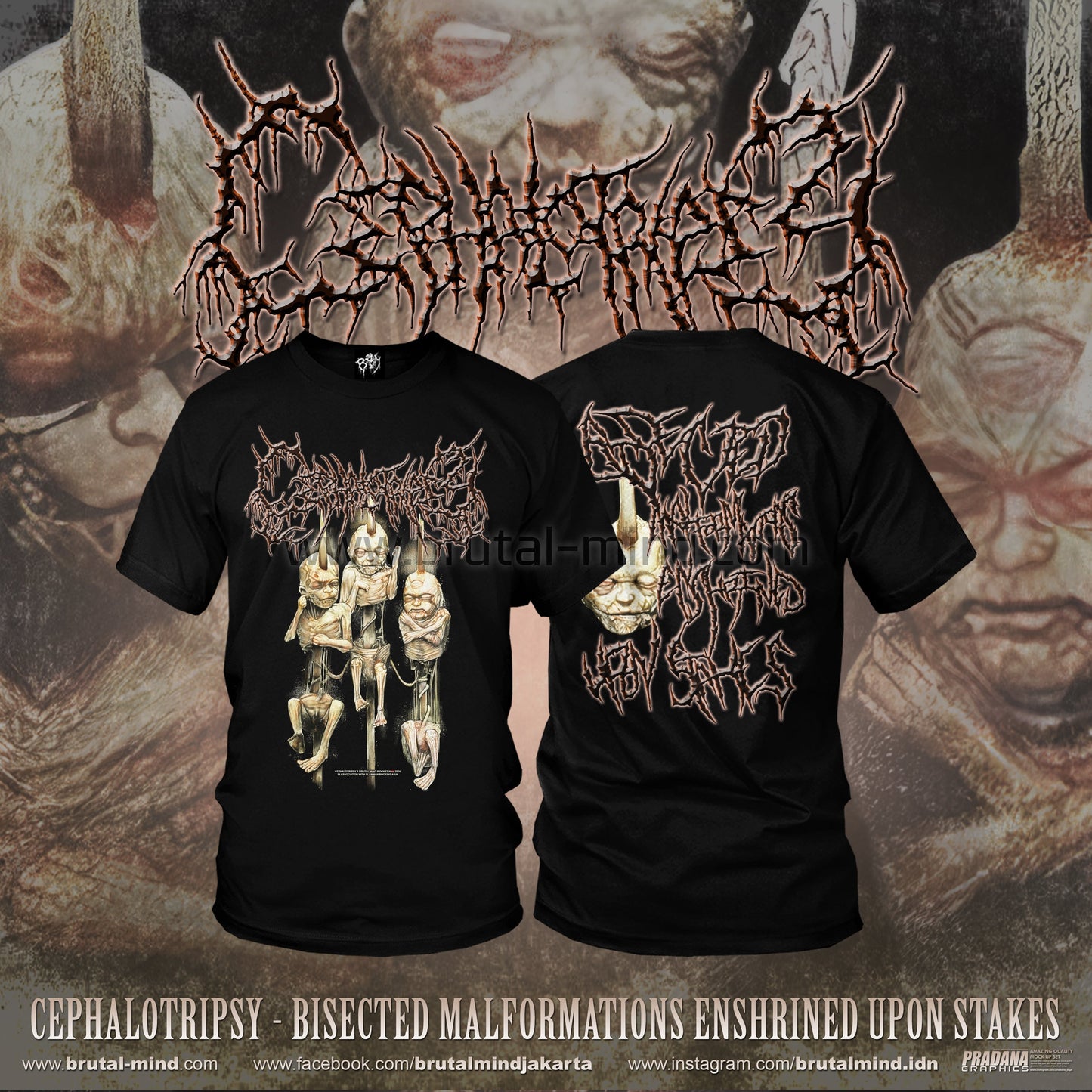Cephalotripsy - Bisected Malformations Enshrined Upon Stakes T-Shirt