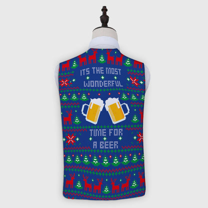 Beers Xmas Jumper - Novelty Costume Fancy Dress Waistcoat ( 4 sizes available )