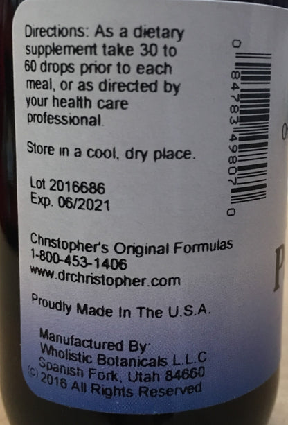Christopher's Pancreas Formula Extract 2 fl oz (59 ml) | Digestive & Pancreas Health