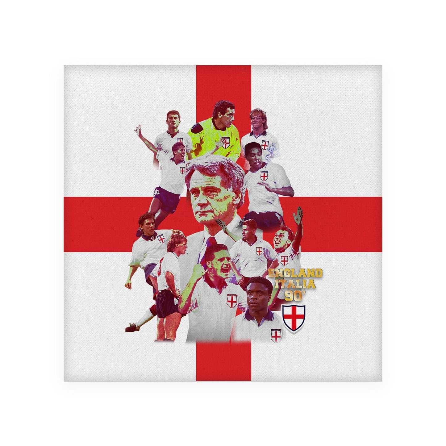 Football Art England Italia 90- Drinks Coaster - Square Or Circle