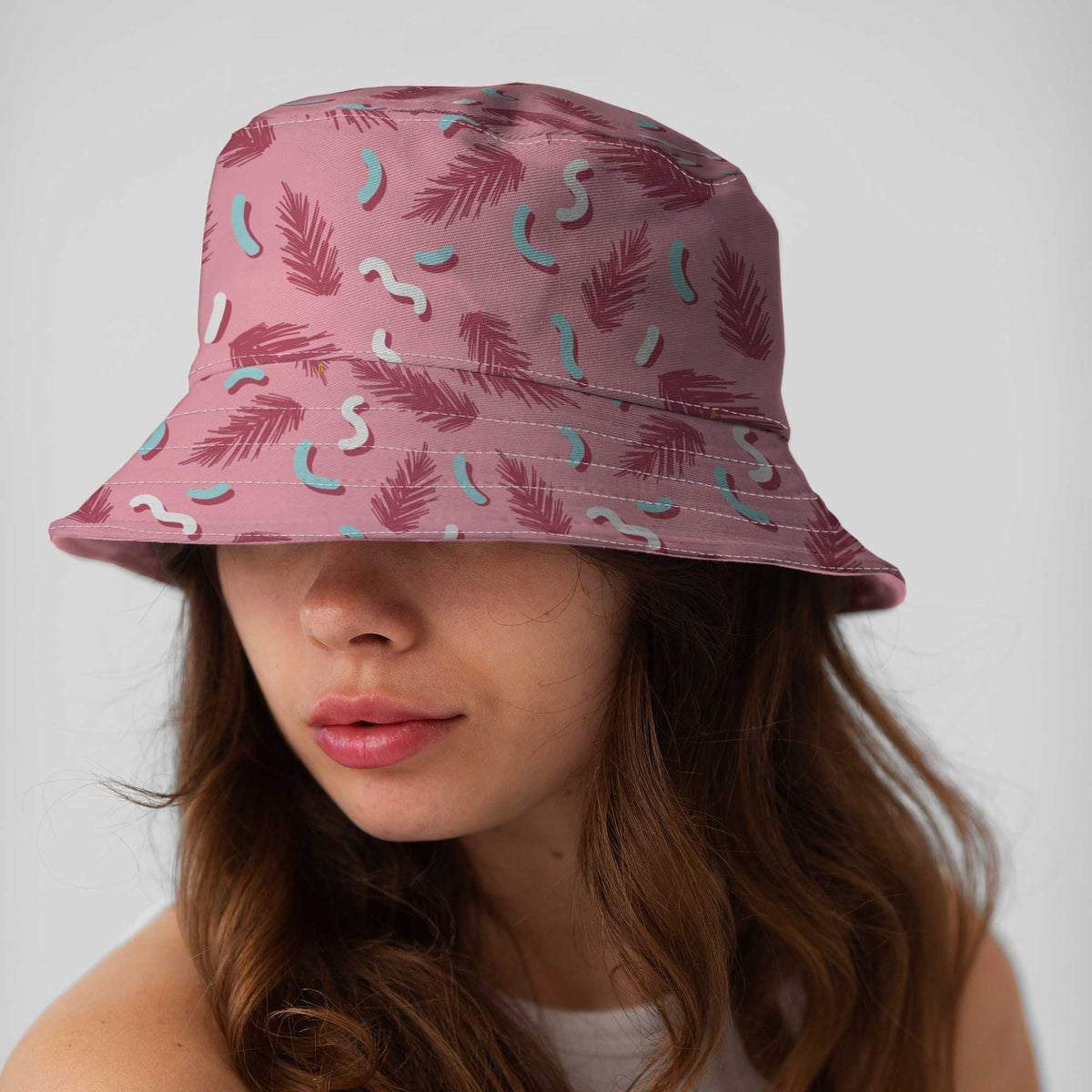 Colourful Geometric Memphis Pattern Bucket Hat