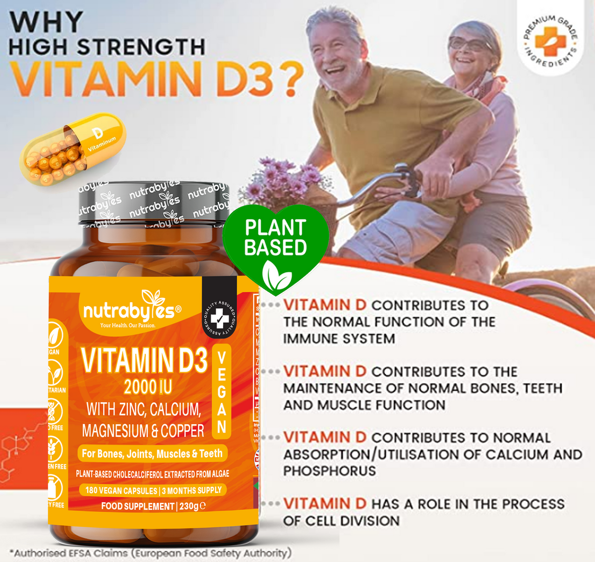 Vegan Vitamin D3 2000 IU Complex, 180 Capsules