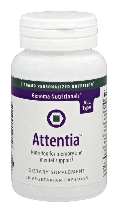 D'Adamo Personalized Nutrition Attentia, 60 Count | Brain Health Supplement