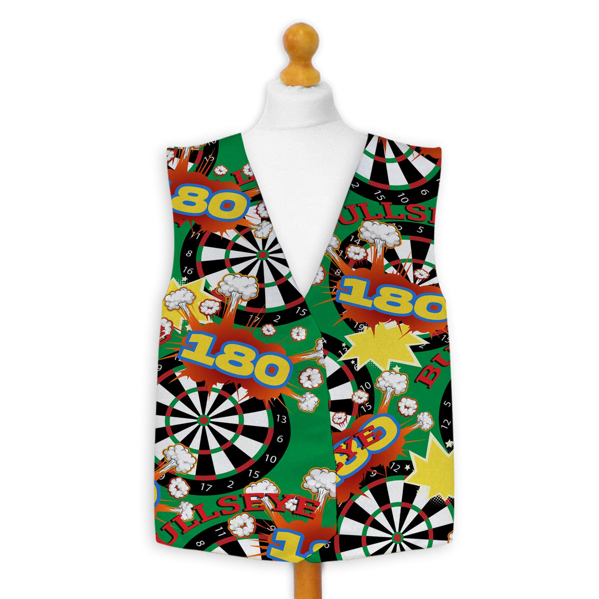 Darts Bullseye Pattern - Novelty Costume Fancy Dress Waistcoat ( 4 sizes available )