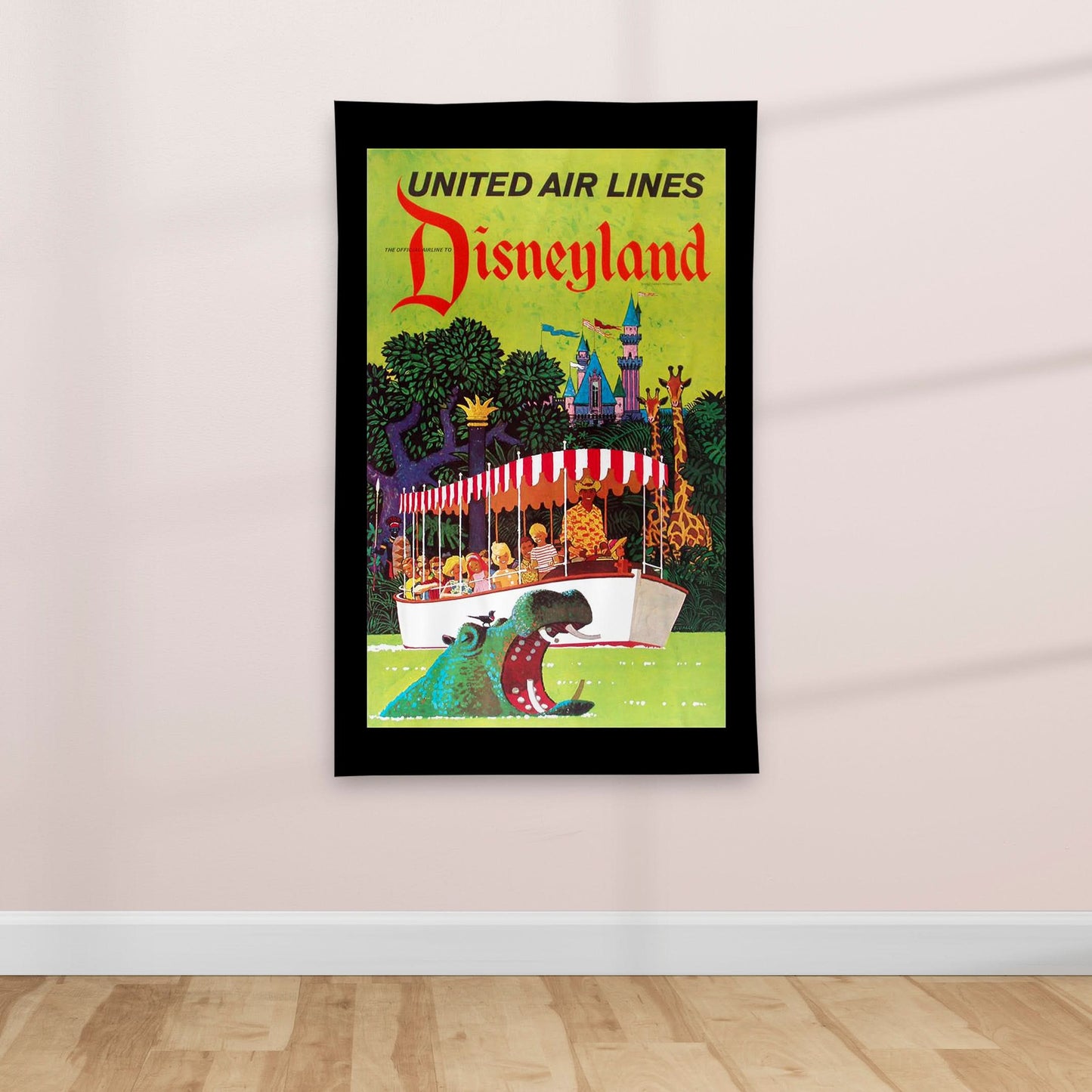 1950's Tourist Attraction Florida  - Vintage Travel poster - Textile Poster