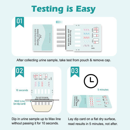 Easy@Home 5-Pack Urine Drug Test Kit - 10 Metabolites, Instant Results