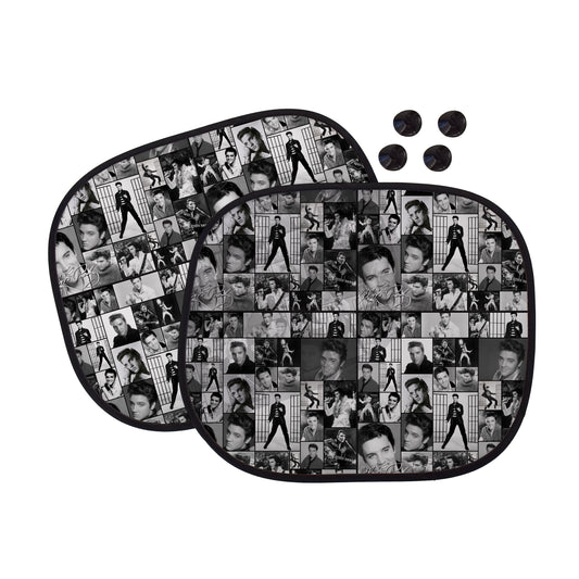Elvis B&W Montage Car Sun Shade - Set of 2
