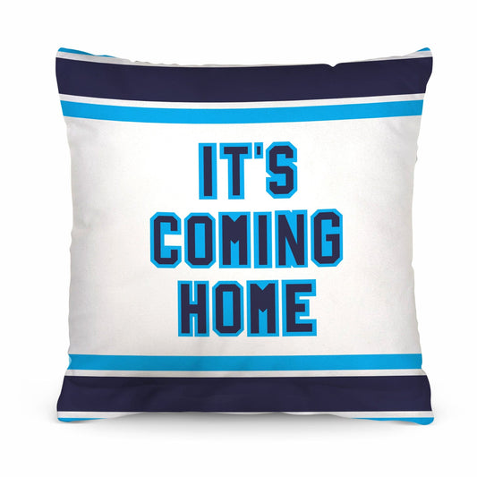 England - It's Coming Home - White & Blue Stripe Pattern Cushion - Two Sizes