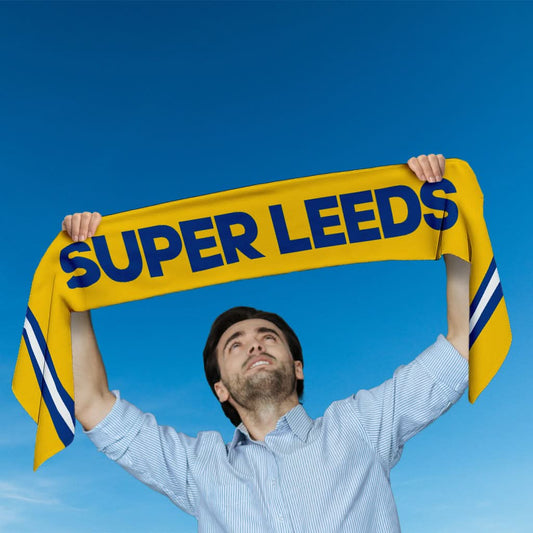 Super Leeds - Knitted eyelet football scarf