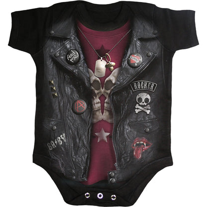 BABY BIKER - Baby Sleepsuit Black