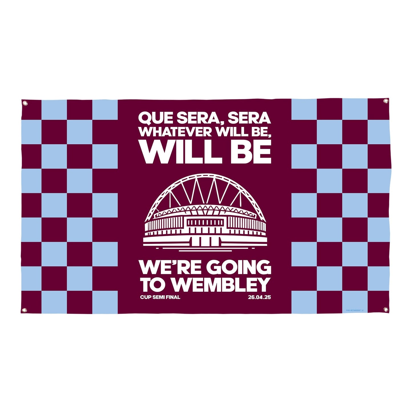 Aston Villa - Que Sera, Sera - Banner - Chequered - Two Sizes