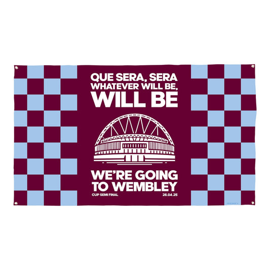 Aston Villa - Que Sera, Sera - Banner - Chequered - Two Sizes