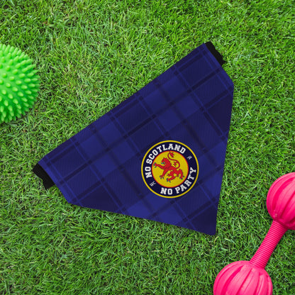 No Scotland No Party - Blue Tartan - Dog Bandana - 4 Sizes