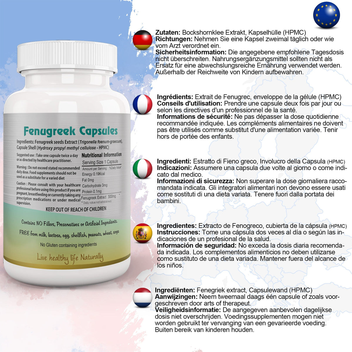 Ayushya Fenugreek Capsules (Methi) Metabolic Wellness Support - Vegan, Gluten Free, Non-GMO, 60 Capsules