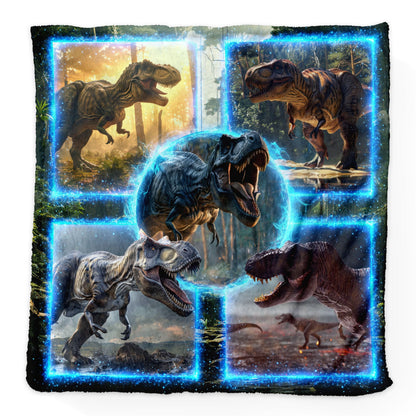 3D Dinosaur Collage - Fleece Blanket  150cm X 150cm or 75cm x75cm