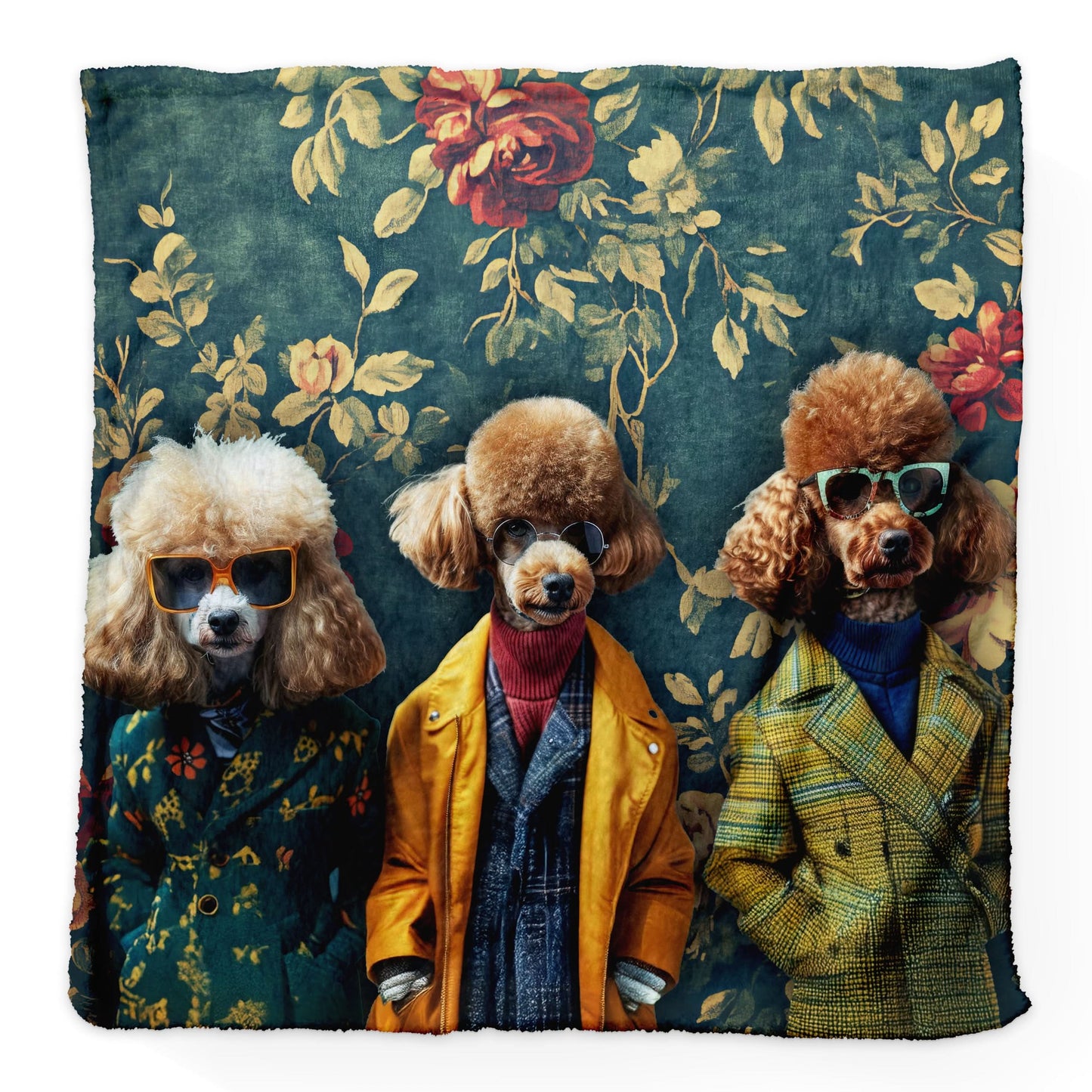 Fancy Vintage Dogs - Fleece Blanket 150cm X 150cm