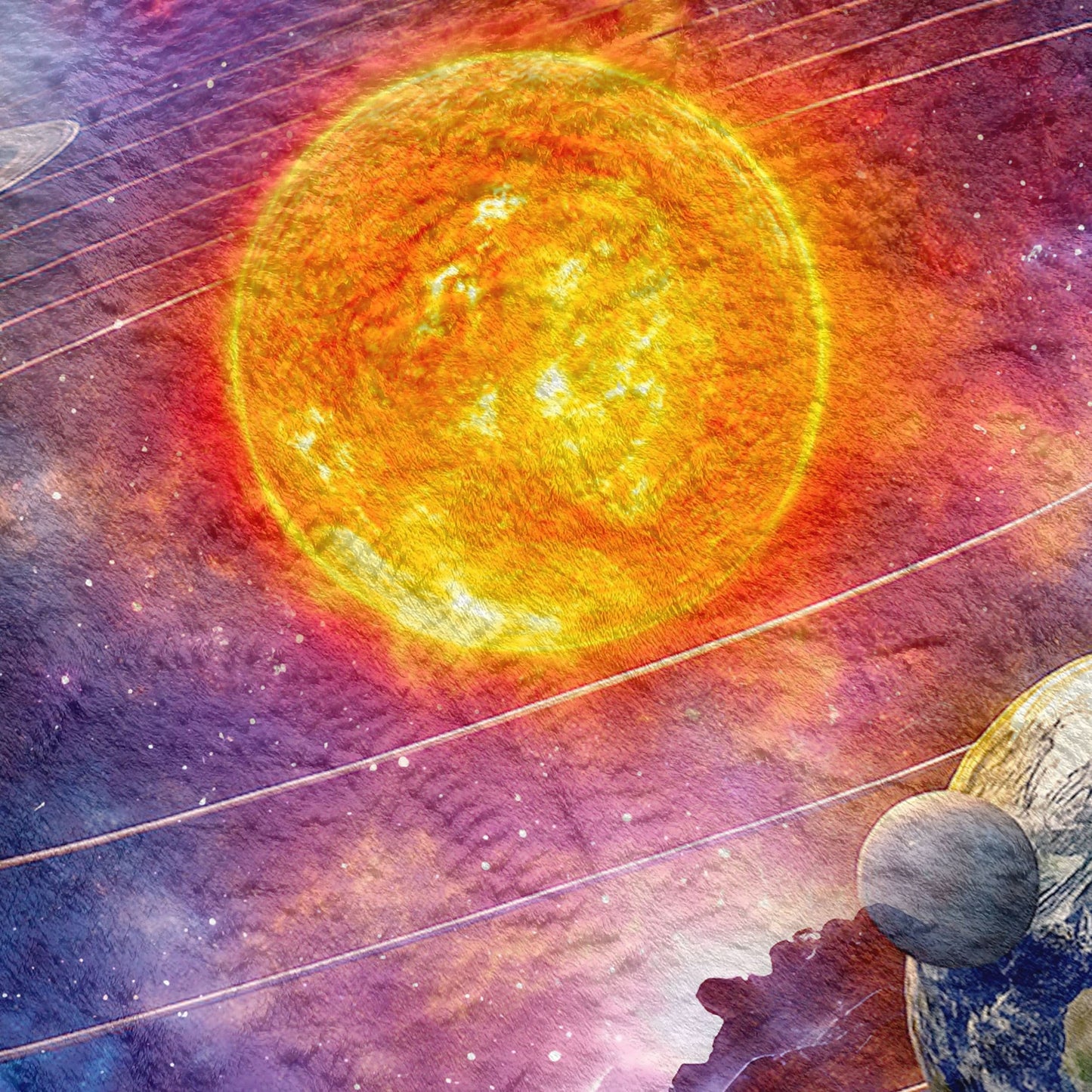 Solar System Space - Fleece Blanket  150cm X 150cm or 75cm x75cm