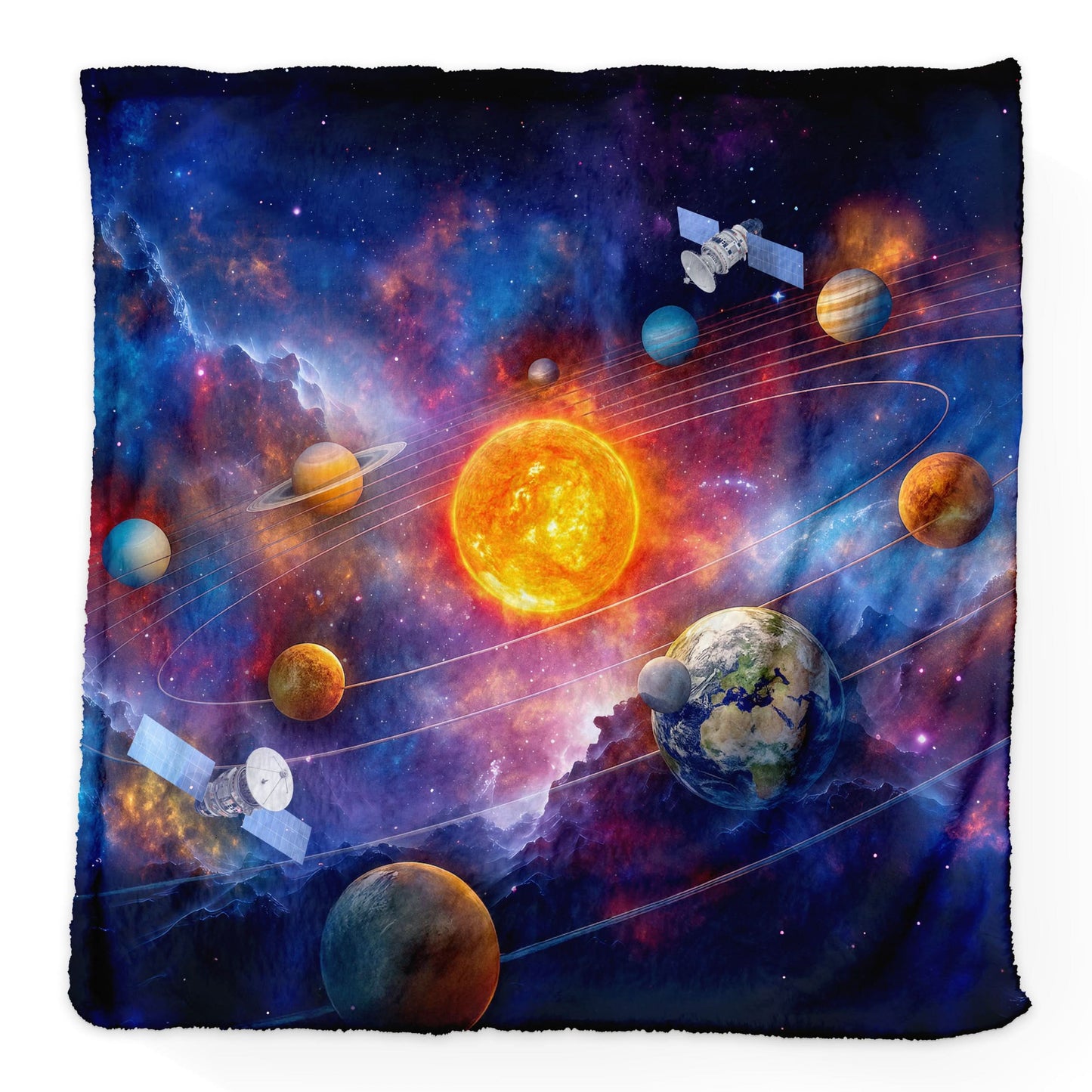 Solar System Space - Fleece Blanket  150cm X 150cm or 75cm x75cm