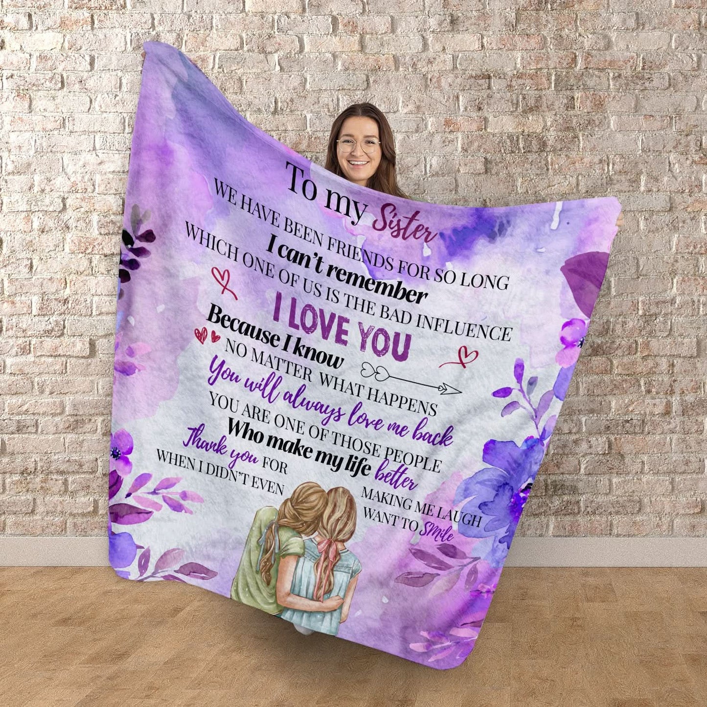 Sister poem - Fleece Blanket 150cm X 150cm