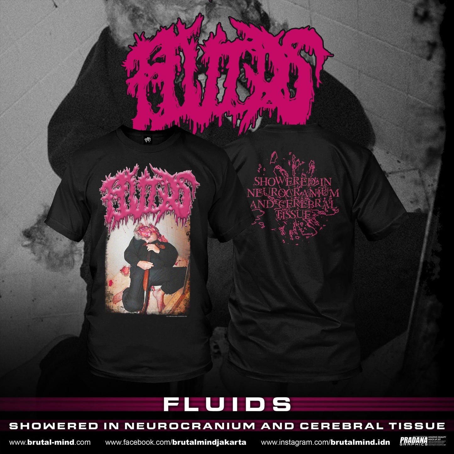 Fluids - Showered In Neurocranium And Cerebral T-Shirt