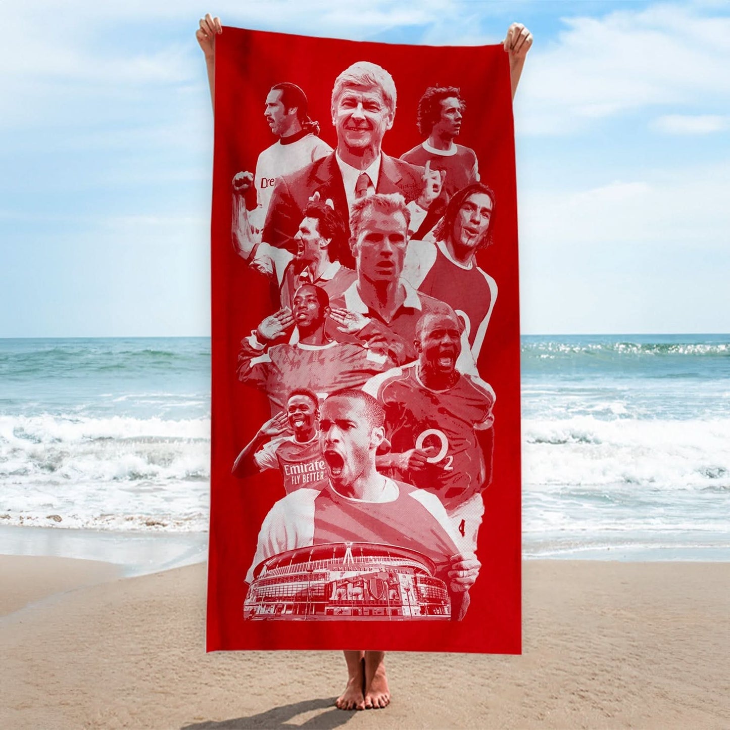 The Gooners Montage - Football Legends - Beach Towel - 150cm x 75cm